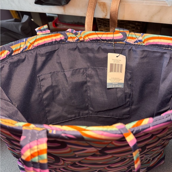 Vera Bradley Outlet Small East West Tote, ultralight Retro Ribbon, NWT - Picture 6 of 7